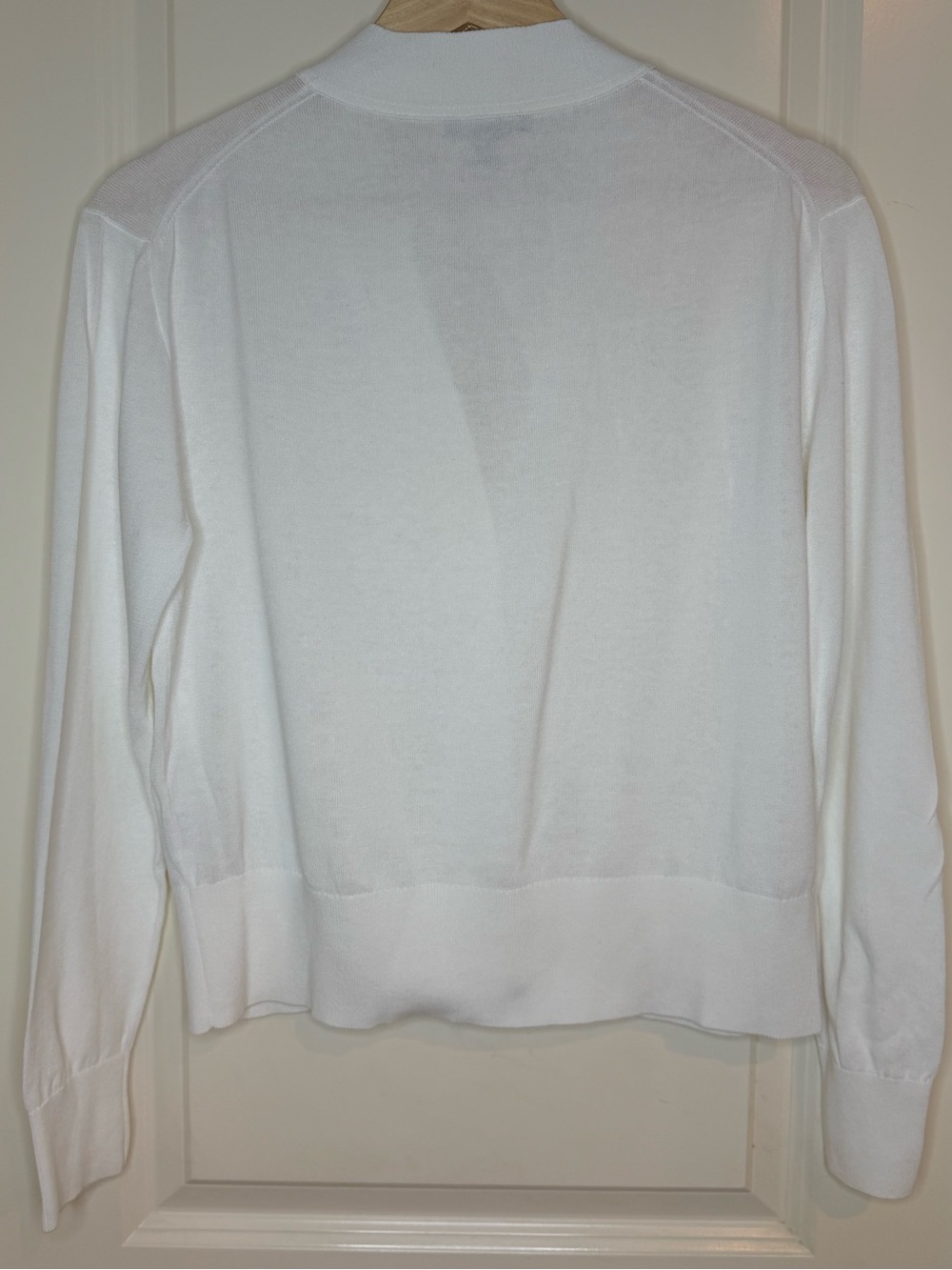 🤍 J.Crew White Button Front Cardigan Sweater Large Cotton Blend Lightweight - Picture 3 of 5